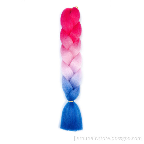 100g/pcs 24 inch Ombre Color Synthetic Hair Braids Pre Stretched Jumbo Braiding Hair Extensions Wholesale